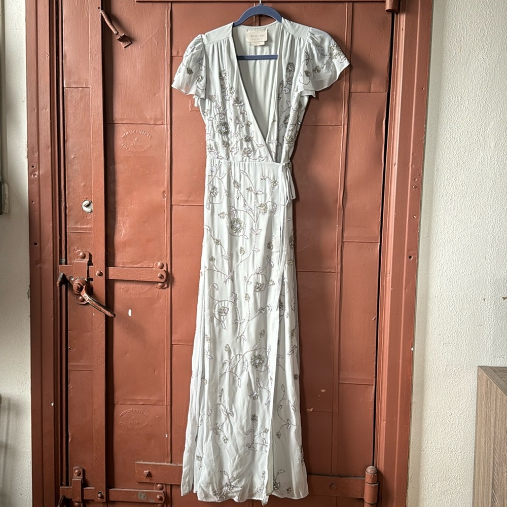 BHLDN wrap beaded dress